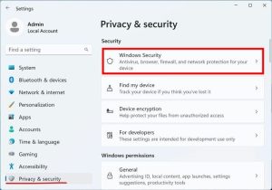 اختبار إعدادات البرامج الضارة لمكافحة الفيروسات Windows Security View